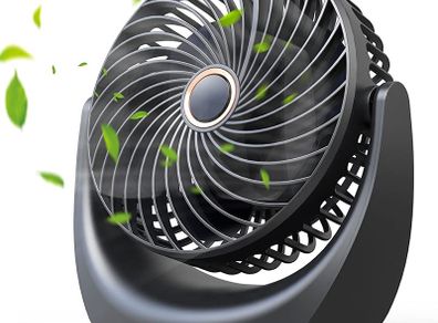 USB Desk Fan, Small Personal Fan,Table Fan Rechargeable 4000mAh Battery,5 Speed Silent Bed Fans with 360 Degree Rotatable Strong Airflow (FREE POSTAGE)