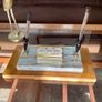 Tabletop Perpetual Calendar with Two Penholders on Marble Onyx Stand on teak Coloured Wooden Base Image 6
