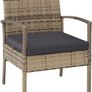 Poly Rattan Seating Group, Garden Set with 2 Chairs, Bench + Table with Glass Top, Lounge Set for Garden, Terrace and Balcony (Natural) Image 4