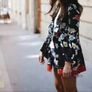 Vintage Zara Oriental Flower Print Navy Silk Jacket Image 9