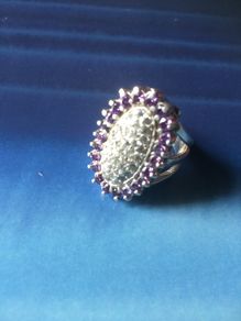 Large Amethyst Silver Ring