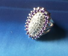 Large Amethyst Silver Ring