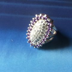Large Amethyst Silver Ring