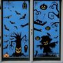 Halloween Window Stickers Reusable Black Halloween Window Clings Scary Decorations Bat Witch Spiders Pumpkin Window Decals Display for Home Party Image 2
