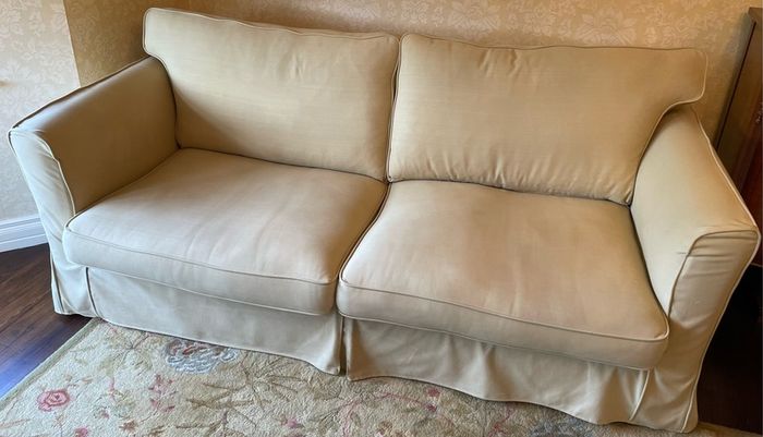 Two Sofas And One Armchair.