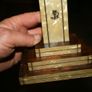 Antique Gold Spelter Christ on Cream Art Deco Pearlised Crucifix 14" x 7" Image 4