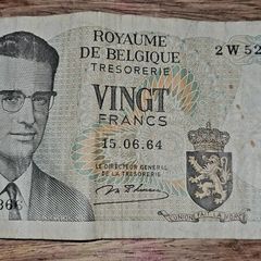 1964 Belgium  20 Frank Banknote
