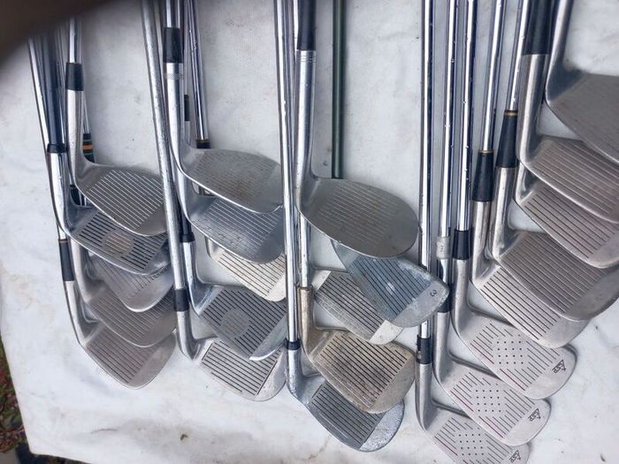 A Selection Of Golf Clubs.  All Left Handed Clubs