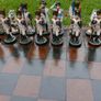 A Battle of Waterloo Chess Set and Board. Napoleon vs Nelson. 17,5" x 17,5" (chess pawn height 4,5") Image 4