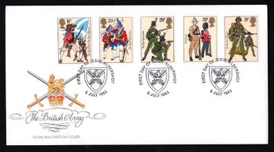 1983 Great Britain British Army Uniforms Commemorative Stamps Royal Mail Addressed First Day Cover (FDC)
