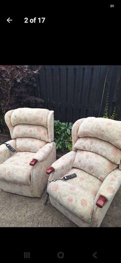 2 x riser recliner electric armchairs