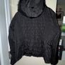 F&F Black Padded Coat with Black Fluffy Hood and Gold Trimmings Image 2