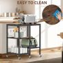 Kitchen Microwave Cart,Microwave Stand with Wheels,Coffee Bar Table Station,4-Tier Rolling Baker's Rack,Small Appliance Storage Shelf,Utility Side Table for Kitchen,Living Room (Rustic Brown) Image 3