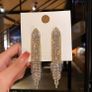 Classic women's long crystal earrings Image 3