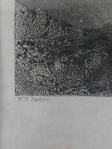 Antique engraving of Clifden Castle framed