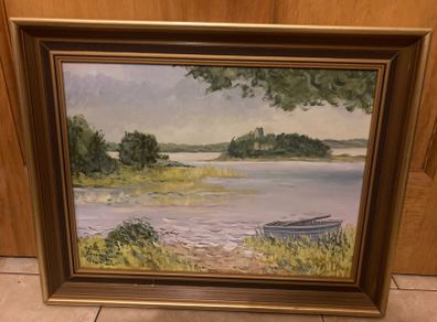 Oil on board painting signed glesson 94 free postage