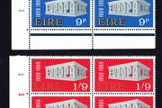 1969 Ireland Europa (CEPT) Commemorative Stamps Plate Block III Mint Never Hinged (MNH)