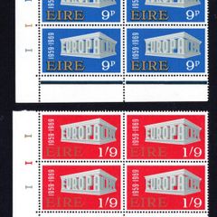 1969 Ireland Europa (CEPT) Commemorative Stamps Plate Block III Mint Never Hinged (MNH)