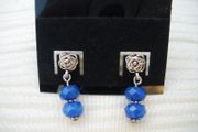 Stud earrings,Gemstone earrings,Blue earrings,Gift