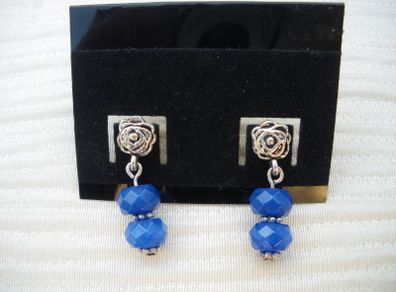 Stud earrings,Gemstone earrings,Blue earrings,Gift