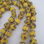 Antique Venetian Style Yellow Skunk & Trade Glass Beads Necklace Image 4