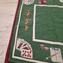 Vintage Needlepoint Poker / Card Game Table Cover | Green Casino Style Playing Card Mat Image 3