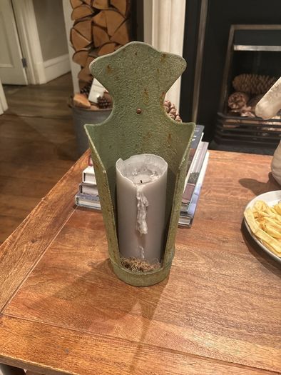 Metal verdigris wall sconce