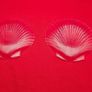 Vintage Arcoroc France Coquillage Clam Shell Clear 20cm Glass Dessert or Salad Plates Image 5