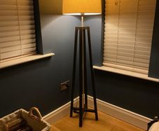 Solid Dark Wood Floor Lamp