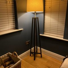 Solid Dark Wood Floor Lamp
