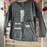 Bnwt Elie charcoal grey embelished top one size long sleeve top Image 3