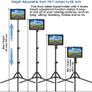 Ipad Tripod Stand, Height Adjustable iPad Stand Holder & Floor Stand with 360 Rotating iPad Tripod Mount for 4.5-12.9 Inch Tablets & Smartphones Image 2