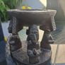 Stunning Vintage African Tribal Hand-carved Hardwood Ebony Divination Bowl Image 2