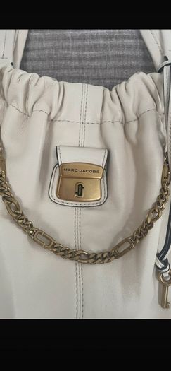Marc Jacobs Cream Lambskin Leather Bag - The Christina Tote -