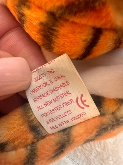 Vintage Ty Beanie Baby India the Tiger 2000 Used Please see photos