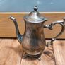Coffee/Tea Pot Pitcher Silver Plated VM Rogers Vintage Footed Hinged Lid Image 7