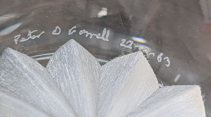 Failte Irish Lead Crystal Jug Peter O Farrell Signed 1983 Hand Cut Ireland 19cm