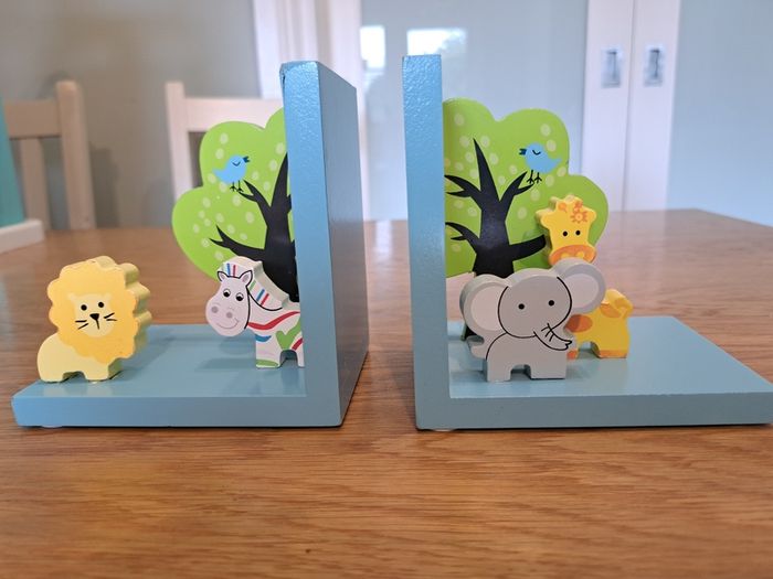 Children's wooden bookends