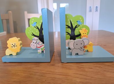 Children's wooden bookends