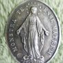 Antique Religious Large Sterling Silver Pendant. Saint Virgin Mary. Miraculous Medal. 9,8g Image 5
