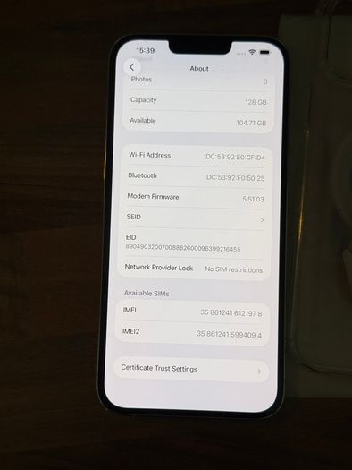 iPhone 13 Pro Max 128GB Unlocked 100% Battery