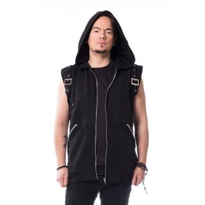 Poizen Industries Men's Black Gothic Zipped Hoodie in Size XXL Brand New)