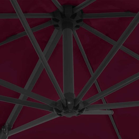 Cantilever Umbrella with Steel Pole Bordeaux Red 250x250 cm