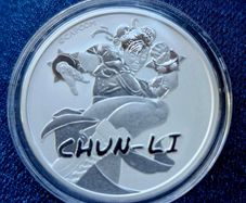 1 Oz Silver 2022 Tuvalu  1 Dollar - Elizabeth II Chun-Li coin