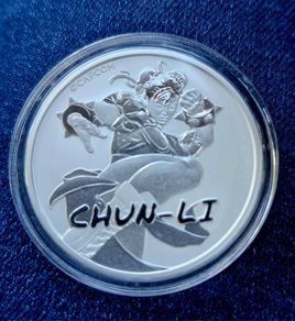 1 Oz Silver 2022 Tuvalu  1 Dollar - Elizabeth II Chun-Li coin