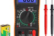 Digital Multimeter Voltmeter Battery Voltage Multi Tester AC DC Volt OHM Amp Current Meter Continuity Circuit Resistance Diode Ammeter Electrical Tester with Test Leads Backlight LCD Display