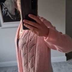 Handknitted cardigan Peach Rose size L