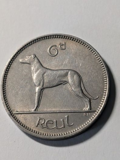 Irish Sixpence 1958.