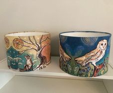 Dawn Maciocia Designer Lampshades Fox and Barn Owl Pair