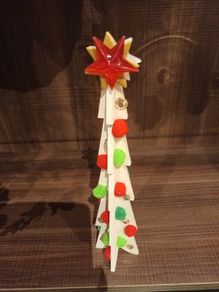 Mini wooden embellished christmas tree